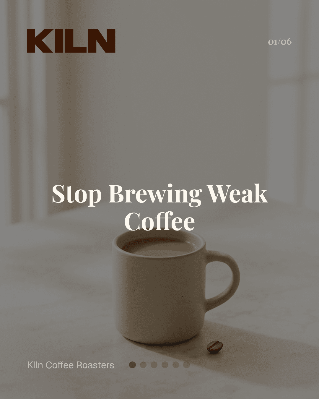 On-brand carousel cover for Kiln Coffee Roasters
